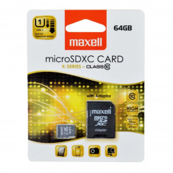 Карта памяти Maxell Micro SDXC 64 ГБ CLASS 10 с адаптером