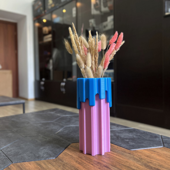 Ваза HatRom Drip, розовый - синий в Липецке