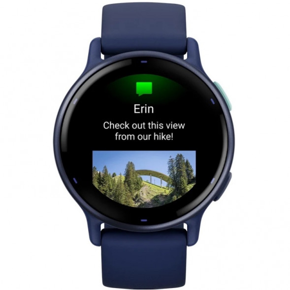 Умные часы Garmin Vivoactive 5, синие с металлически-синим безелем и силиконовым ремешком 010-02862-12 в Липецке
