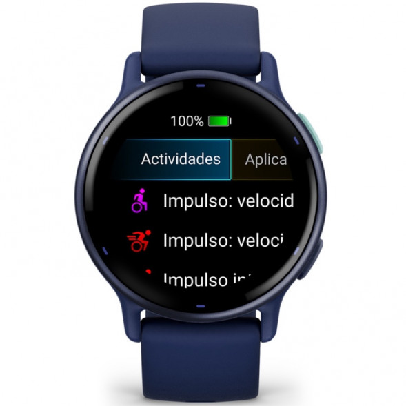 Умные часы Garmin Vivoactive 5, синие с металлически-синим безелем и силиконовым ремешком 010-02862-12 в Липецке