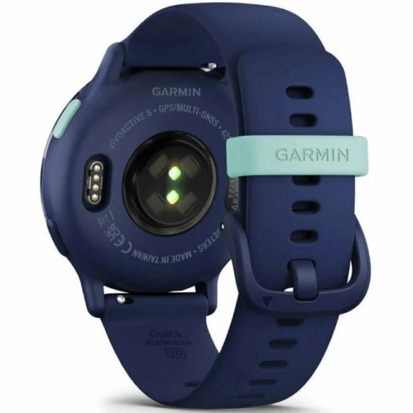 Умные часы Garmin Vivoactive 5, синие с металлически-синим безелем и силиконовым ремешком 010-02862-12 в Липецке