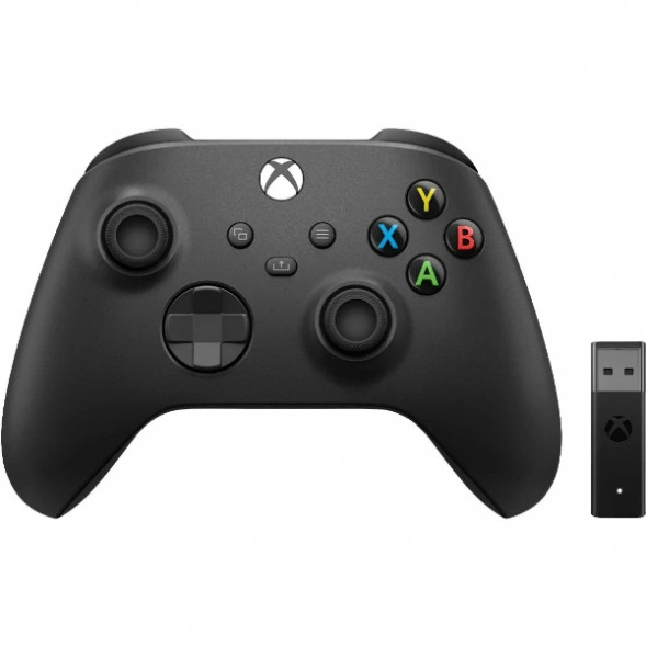 Геймпад Microsoft Xbox One and Series S/X Controller + беспроводной адаптер для PC, черный в Липецке
