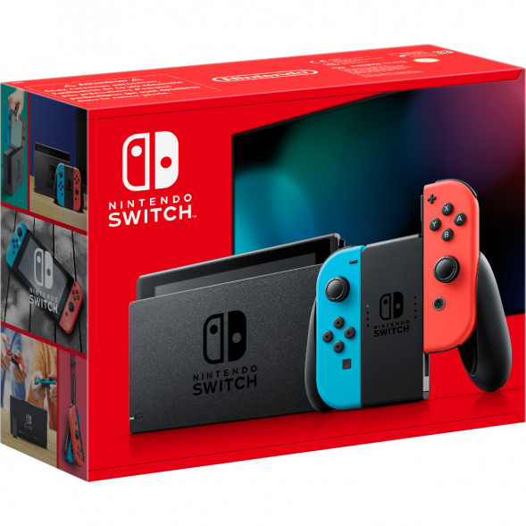 Игровая приставка Nintendo Switch OLED 64 ГБ, неоновый синий/неоновый красный в Липецке