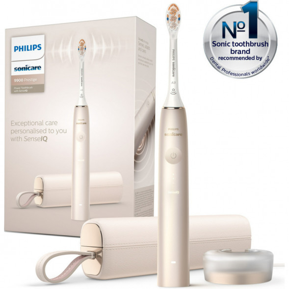 Звуковая зубная щетка Philips Sonicare 9900 Prestige HX9992, золотистое шампанское в Липецке