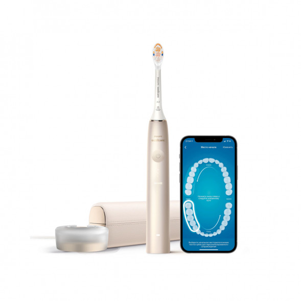 Звуковая зубная щетка Philips Sonicare 9900 Prestige HX9992, золотистое шампанское в Липецке