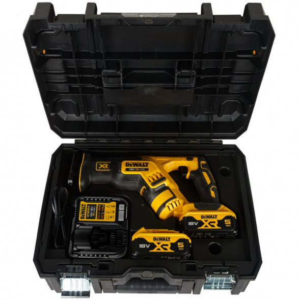 Аккумуляторная сабельная пила DEWALT DCS367P2 с 2 АКБ 5 Ач и ЗУ, в кейсе TSTAK в Липецке