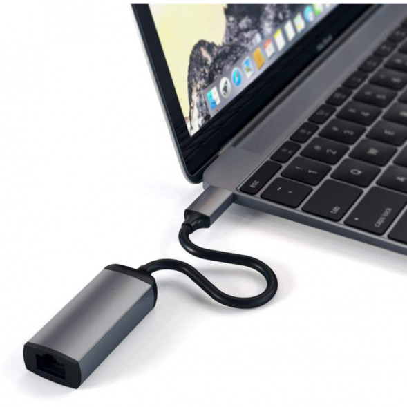 Адаптер Satechi USB-C - Ethernet ST-TCENM, серый космос в Липецке