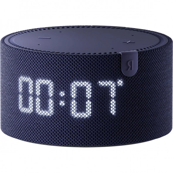 Умная колонка Яндекс Новая Станция Мини (с часами) - умная колонка с Алисой, синий сапфир в Липецке