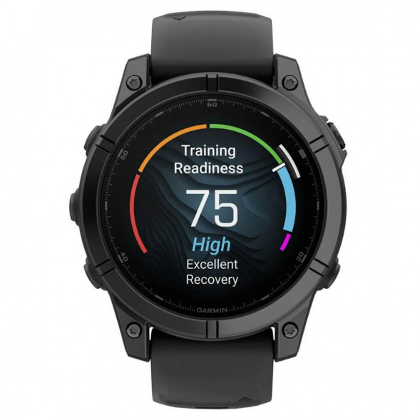 Умные часы Garmin Fenix E 47мм Amoled Slate Grey Steel с чёрным силиконовым ремешком 010-03025-01 в Липецке