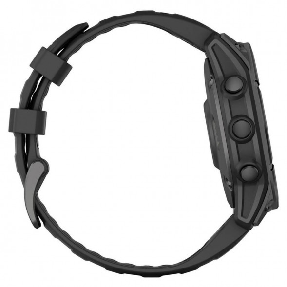 Умные часы Garmin Fenix E 47мм Amoled Slate Grey Steel с чёрным силиконовым ремешком 010-03025-01 в Липецке