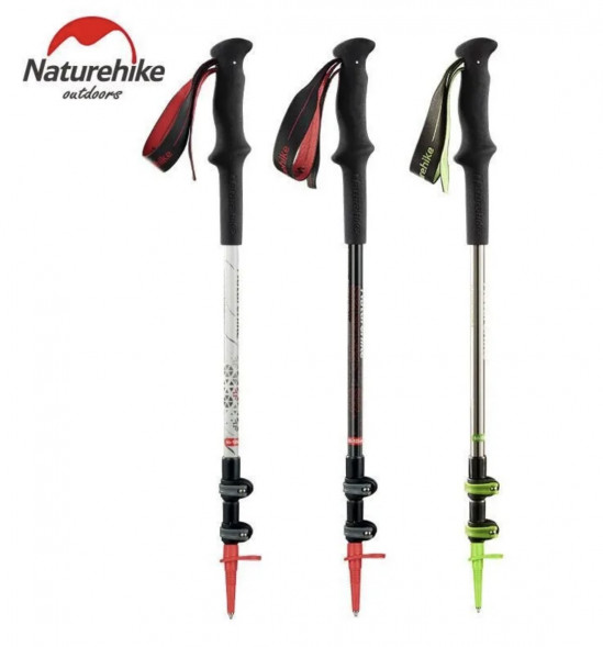 Треккинговая палка Naturehike 135 см, 1шт., серый/зеленый в Липецке