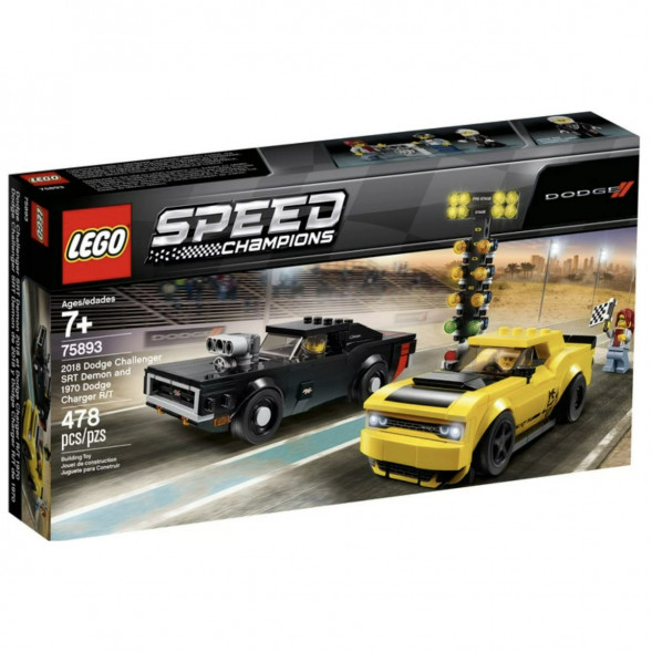 Конструктор LEGO Speed Champions 75893 2018 Dodge Challenger SRT Demon и 1970 Dodge Charger R/T в Липецке