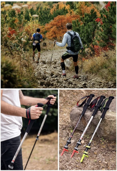 Треккинговая палка Naturehike 135 см, 1 шт., черный/красный в Липецке