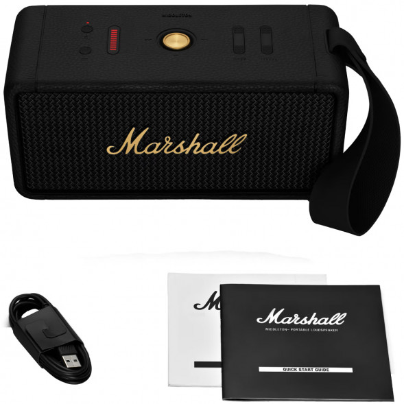 Портативная акустика Marshall Middleton, 60 Вт, черный и латунный в Липецке