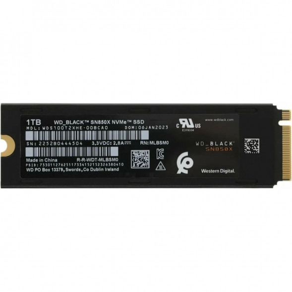 SSD накопитель Western Digital WD Black SN850X NVMe, 1TB (WDS100T2XHE) в Липецке