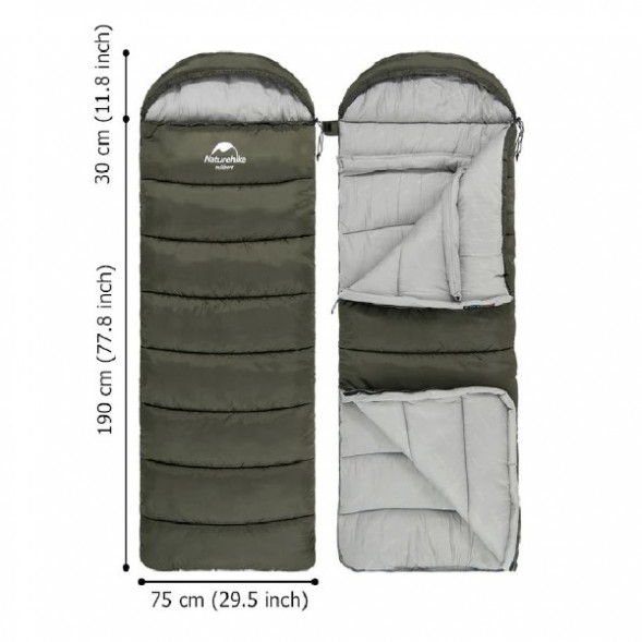 Спальный мешок Naturehike U350S (Левый), коричневый в Липецке