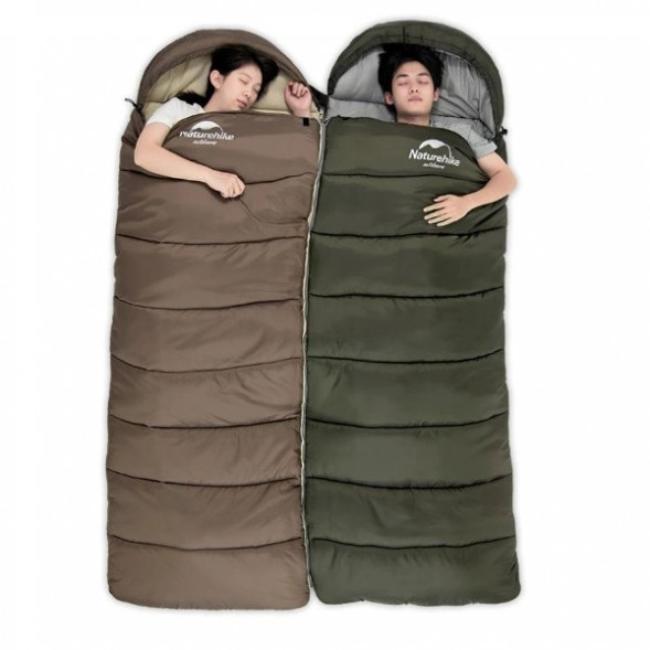 Спальный мешок Naturehike U350S (Правый), коричневый в Липецке