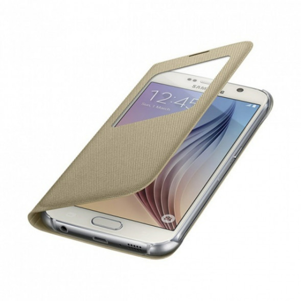 Чехол для Samsung Galaxy S6 S-View Cover (EF-CG920BFE), Gold в Липецке