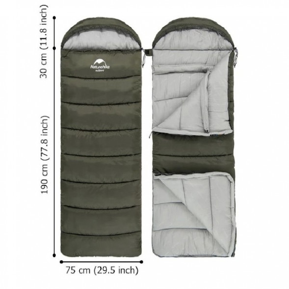 Спальный мешок Naturehike U250 (Левый), коричневый в Липецке