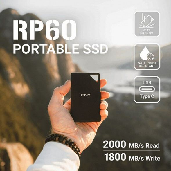 Внешний диск SSD PNY RP60 (PSDOGS3060-1TB-RB), 1TB в Липецке