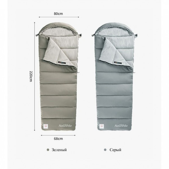 Спальный мешок Naturehike M300 (Левый), серый в Липецке