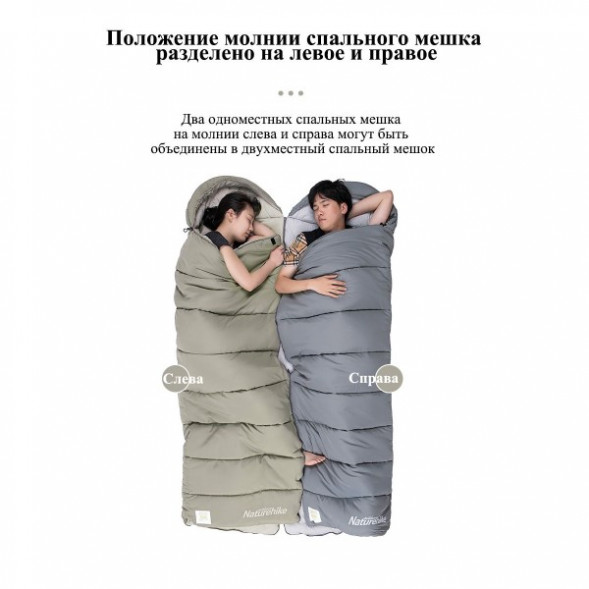 Спальный мешок Naturehike M300 (Левый), серый в Липецке