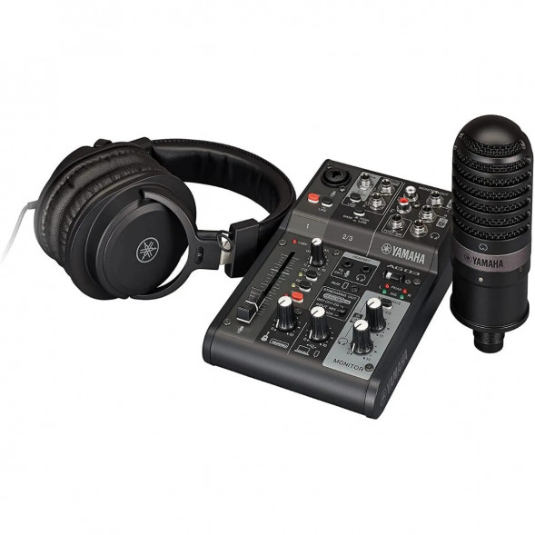 Микшер для стриминга Yamaha AG03MK2 LSPK Live Stream Black с аксессуарами в Липецке