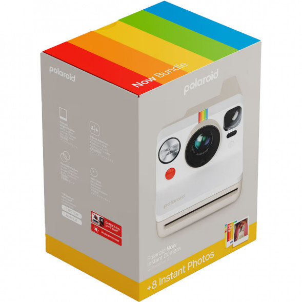 Фотоаппарат моментальной печати Polaroid Now Generation 3 + 8 цветных картриджей, белый в Липецке