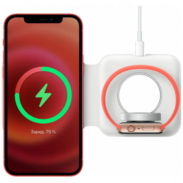 Двойное зарядное устройство Apple MagSafe Duo Charger MHXF3AM/A, белый в Липецке