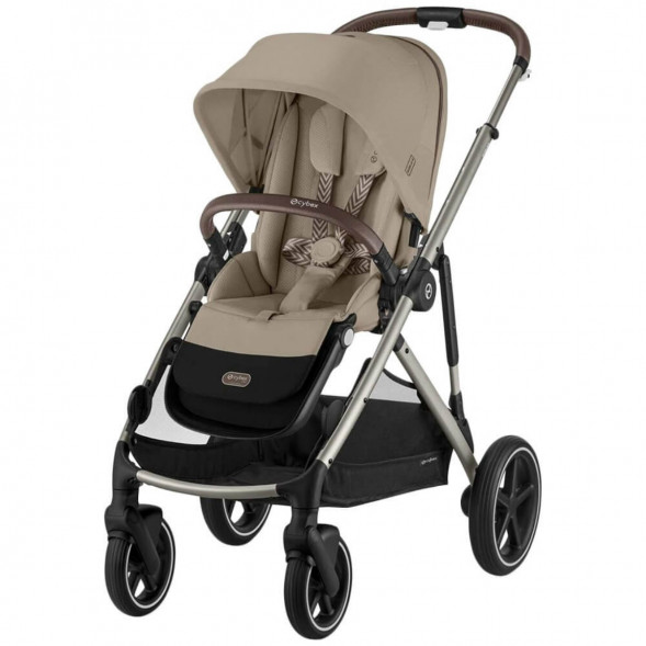 Детская коляска Cybex Gazelle S TPE Almond Beige с корзиной и дождевиком в Липецке