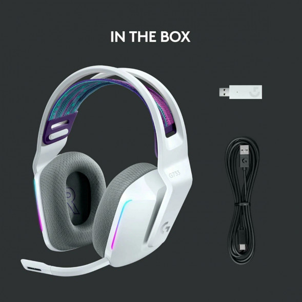Игровая гарнитура Logitech G733 RGB Headset Wireless, White в Липецке