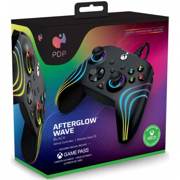 Геймпад проводной PDP для Xbox Afterglow Wave, Black в Липецке