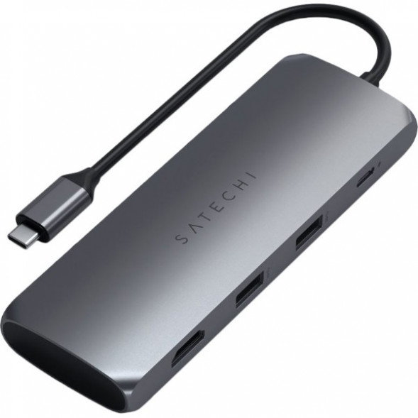 Док-станция Satechi USB-C Hybrid Multiport Adapter (with SSD Enclosure M.2 SATA, 2xUSB 3.1, USB Type-C, HDMI), Серый ST-UCHSEM в Липецке