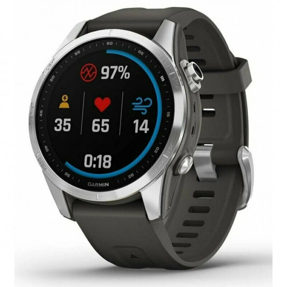 Умные часы Garmin Fenix 7s серебристый с графитовым силиконовым ремешком 010-02539-01 в Липецке