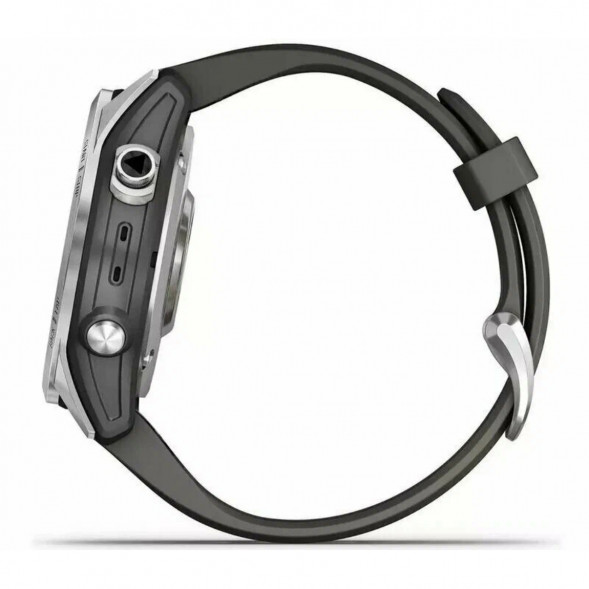 Умные часы Garmin Fenix 7s серебристый с графитовым силиконовым ремешком 010-02539-01 в Липецке