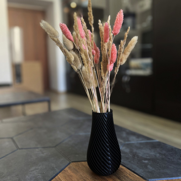 Ваза для сухоцветов HatRom Spiral, чёрный в Липецке