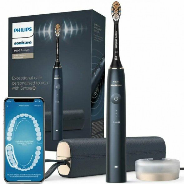 Электрическая звуковая зубная щетка Philips Sonicare 9900 Prestige HX9992/12, Dark Blue в Липецке