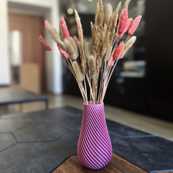 Ваза для сухоцветов HatRom Spiral, розовый в Липецке