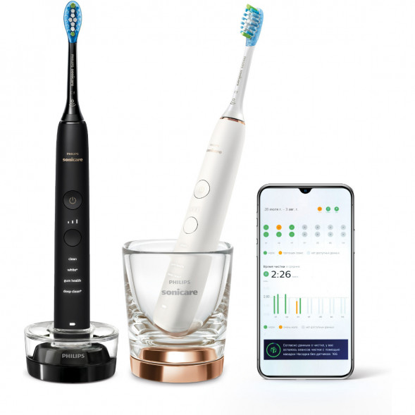 Набор из 2 электрических зубных щеток Philips Sonicare HX9914/57 9000 DiamondClean в Липецке