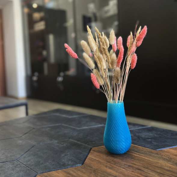 Ваза для сухоцветов HatRom Spiral, голубой в Липецке