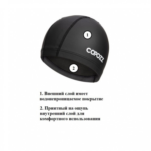 Шапочка для бассейна Copozz (черный) в Липецке